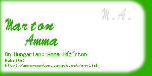 marton amma business card